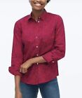 Jcrew pink and blue animal print button down shirt size XXS