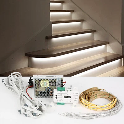 16 Steps LED Strip Light Stair Lighting Controller Motion Sensor System Full Kit - Image 1 of 4