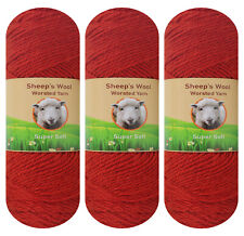 Sheep's Wool Worsted Yarn (Pack of 3) by Yonkey Monkey Knitting and Crocheting
