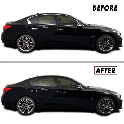 Chrome Delete Blackout Overlay for 2014+ Infiniti Q50 Q50S Sedan Window Trim - Image 1 of 3