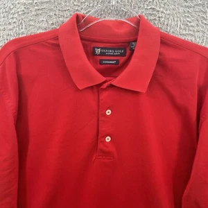 Oxford Golf Shirt Mens Large Red Polo Super Dry Coolmax Performance Golfer Adult - Picture 1 of 11