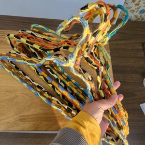 Vintage Konvolut 11 handgehäkelte Drahtbügel Retro MCM / gut erhalten - Bild 1 von 15