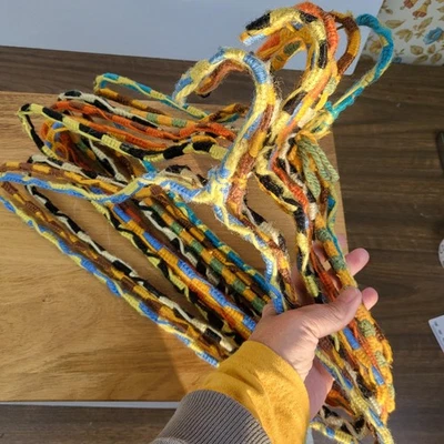 Vintage Konvolut 11 handgehäkelte Drahtbügel Retro MCM / gut erhalten - Bild 1 von 4