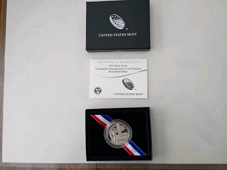2017 S Boys Town Centennial Proof Commem CN-Clad Half Dollar OGP & COA - Image 1 of 1