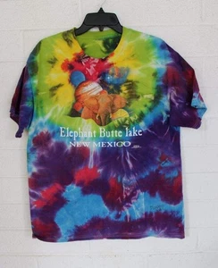Elephant Butte Lake New Mexico L Colorful Tie-Dye Short Sleeve Dukatt T-Shirt - Picture 1 of 4