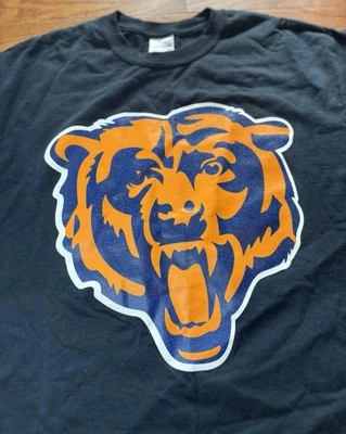 NFL Chicago Bears NFL Team Apparel Mens M Medium Shirt Black Cotton Bear Graphic - Image 1 of 4