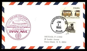 Mayfairstamps US Flight 1985 WA to Frankfurt Non Stop Pan Am Cover aat_41661 - Picture 1 of 2