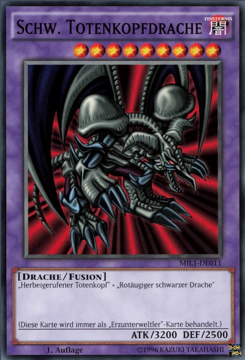 Schw. Totenkopfdrache MIL1-DE011 1.Auflage  YU-GI-OH NM  (LDS1-DE012) - Bild 1 von 1