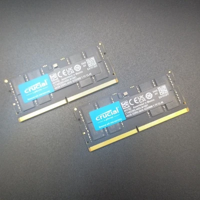 NEW Crucial 96GB DDR5 RAM 5600MHz SODIMM Laptop Memory CT2K48G56C46S5 (2 x 48GB) - Image 1 of 2
