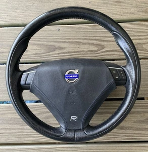 Volante Volvo S60 R V70 R negro con costuras azules 01-09 OEM - Imagen 1 de 1
