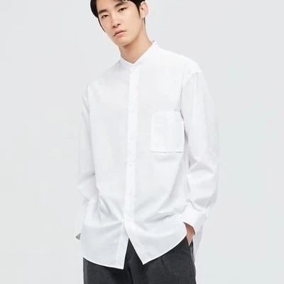 Camisa Jil Sander + J Uniqlo Cuello Banda Soporte Hombres XS Blanca Minimalista La Fila Foto 1 de 4