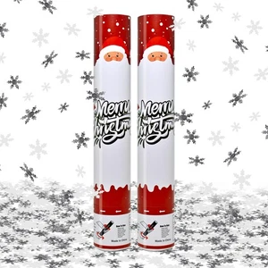 Paquete de 2 cañones de confeti de Navidad copo de nieve poppers de confeti 12 pulgadas fiesta pop... - Imagen 1 de 7