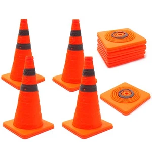 4pcs Safety Cone 18Inch 28inch Collapsible Traffic Reflective Agility Training - Picture 1 of 14