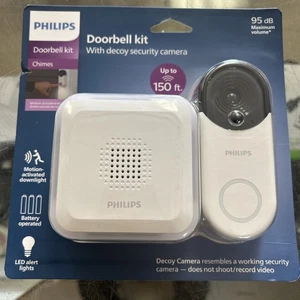  Wireless Security Doorbell Chime Kit, Decoy Doorbell Camera, Motion-Activated  - Picture 1 of 3