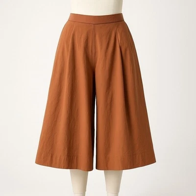 $185 COS Pantalones Cortos Pierna Ancha Falda Naranja Marrón Bolsillos S Boho Festival Indie Sleaze Foto 1 de 4