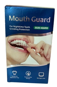 Protector bucal para protección nocturna para rechinar dientes - 2 tamaños 4 protectores + estuche - Imagen 1 de 6