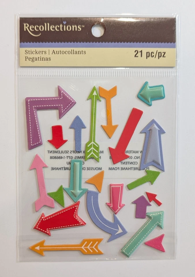 RARE Multicolored Arrows Scrapbooking Stickers By Recollections - Image 1 of 3