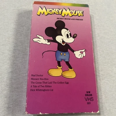 Walt Disney Mickey Mouse and Friends VHS 1988 B/W Color - Image 1 of 3