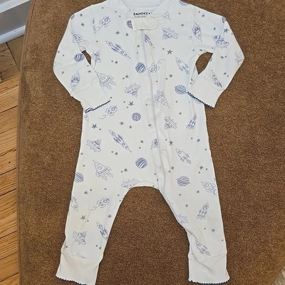 Sammy + Nat Baby Unisex 12M Zip Bodysuit Pajamas Alien Planets 100% Pima Cotton - Image 1 of 4
