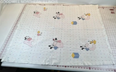 Manta de cuna de bebé Dundee Disney Mickey Mouse 1984 vintage 100 % algodón 43"x33" Foto 1 de 4