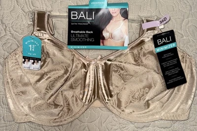 NWT Womens Suntan Bali Minimizer Breathable Back Unlined Underwire Bra Size 36D - Image 1 of 4