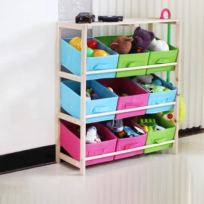 Estantería de Madera Multifuncional con Nueve Cajones en Tres Niveles Adecuado - Imagen 1 de 4