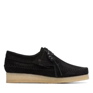 Clarks Originals Womens Weaver Black Suede Casual Shoes - Picture 1 of 50