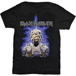 T Shirt Iron Maiden Ufficiale Powerslave Mummia Eddie Logo Nero Nuova S M L XL XXL - Foto 1 di 2
