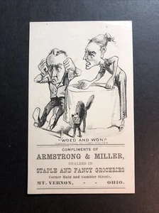 Armstrong & Miller geheftete und ausgefallene Lebensmittel Mt Vernon OH Werbung/Handelskarte - Bild 1 von 2
