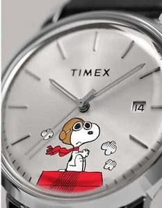 NewJapanese🇯🇵Timex Marlin Automatic x Peanuts Snoopy Flying Ace 40mm TW2W49600 - Picture 1 of 13