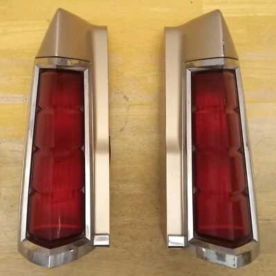 1980-1983 LINCOLN CONTINENTAL MARK VI TAIL LIGHTS / EXTENSIONS (PAIR) - Image 1 of 4