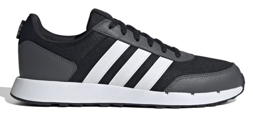 Scarpe da corsa Adidas Run 50s Lifestyle taglia UK 9 nere bianche scarpe da ginnastica nuove con scatola