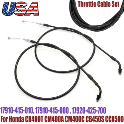 Throttle Cable For Honda CB450SC Nighthawk CX500D Deluxe CX500 CM400E CM400T US - Image 1 of 4