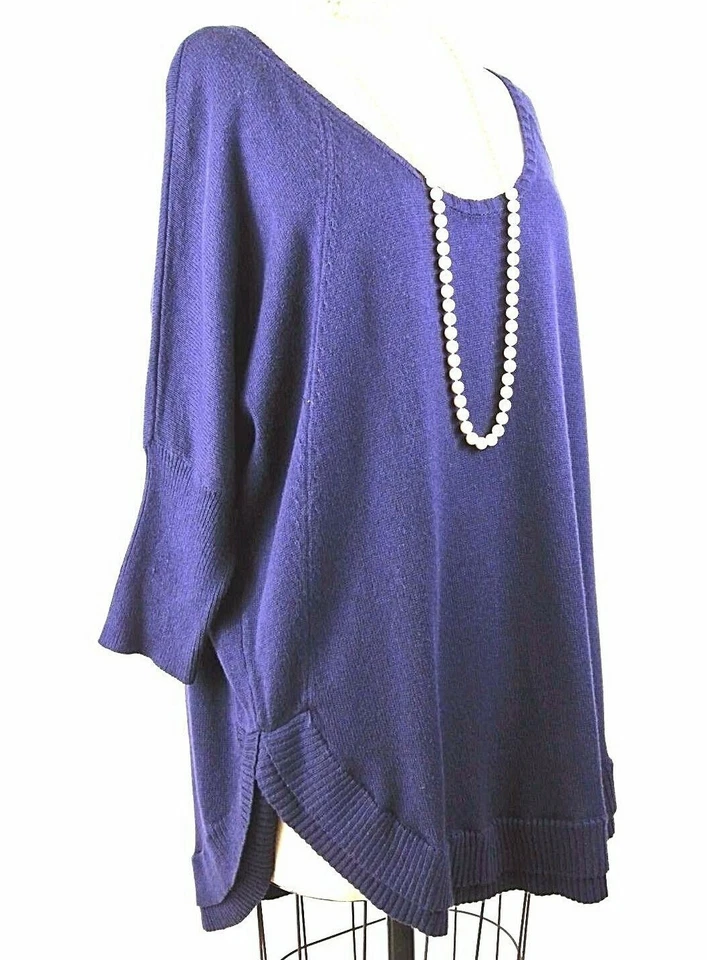 Blusa Rachel ROY malha plus size XXL roxa casual confortável sólida nova com etiquetas  - Imagem 1 de 4