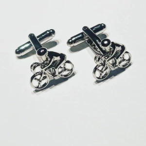 Cufflinks - Bicycle Chain Cufflink Mountain Bike Cycling Gift Road Bike Idea - Picture 1 of 4