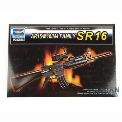 Trumpeter 01912 1/3 Scale AR15/M16/M4 SR16 Gun Rifle Assembly Plastic Kit Model - Image 1 of 4