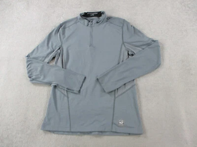 Nike Shirt Mens Large Gray Pro Combat Hyperwarm Lite Fitted 1/2 Zip Pullover - Image 1 of 4