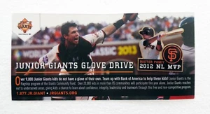 Junior Giants 2012 NL MVP Junior Giants Glove Drive Pin NEW - Picture 1 of 2