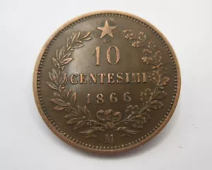 ITALY 10 CENTESIMI 1866 M / SNIFF'S ANCIENT COINS T-3 - Picture 1 of 3