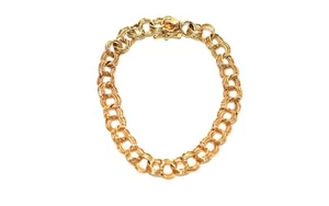 14K Solid Gold Bracelet Chain Bracelet Link Bracelet Ladies Bracelet Vintage - Picture 1 of 9