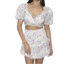 Saylor Label 2 piece skirt set new M party spring break holidays Floral Pastel - Picture 1 of 3