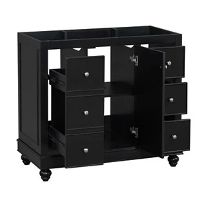[Cabinet Only] 36" Black Bathroom vanity(Sink not included) - Picture 1 of 10