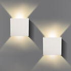2x LED Wall Lamp Modern Up Down Sconce Lighting Fixture Cube Light Indoor White
