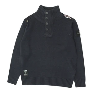 Jersey Pawcraft Hombre Azul Marino | Suéter Tejido de Diseñador Informal Abotonado - Imagen 1 de 4