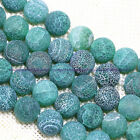 Matte 6/8/10mm Green Dream Fire Agate Gemstone Round Loose Beads 14.5 Inches