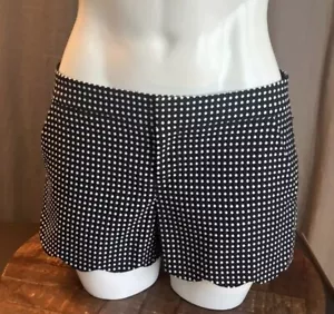 CLUB MONACO Shorts Navy Blue Ivory Polka Dot Scalloped Hem Size 00 - Picture 1 of 23