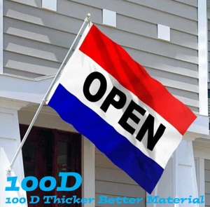 OPEN Flag Red White Blue Store Banner Advertising Pennant Business Sign 3x5 - Picture 1 of 3