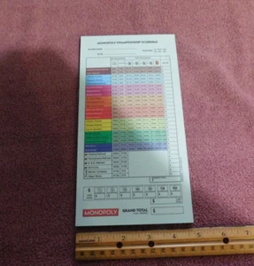 Monopoly Game Pieces Scorepad "Championship Edition" 2009 - Picture 1 of 4