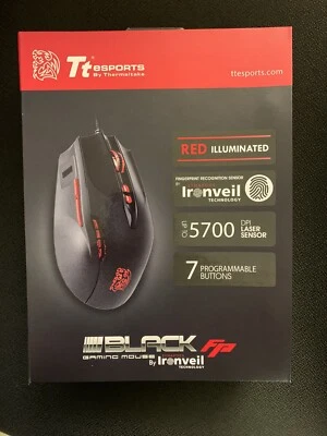 Tt eSPORTS MO-BKV-WDLGBK-01 Black FP Biometric Laser Gaming Mouse - Image 1 of 3