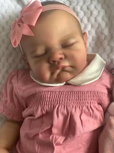 20" Finished Reborn Baby Doll August Soft Touch 3D Skin Hand-Drawn Hair Gift - Picture 1 of 5